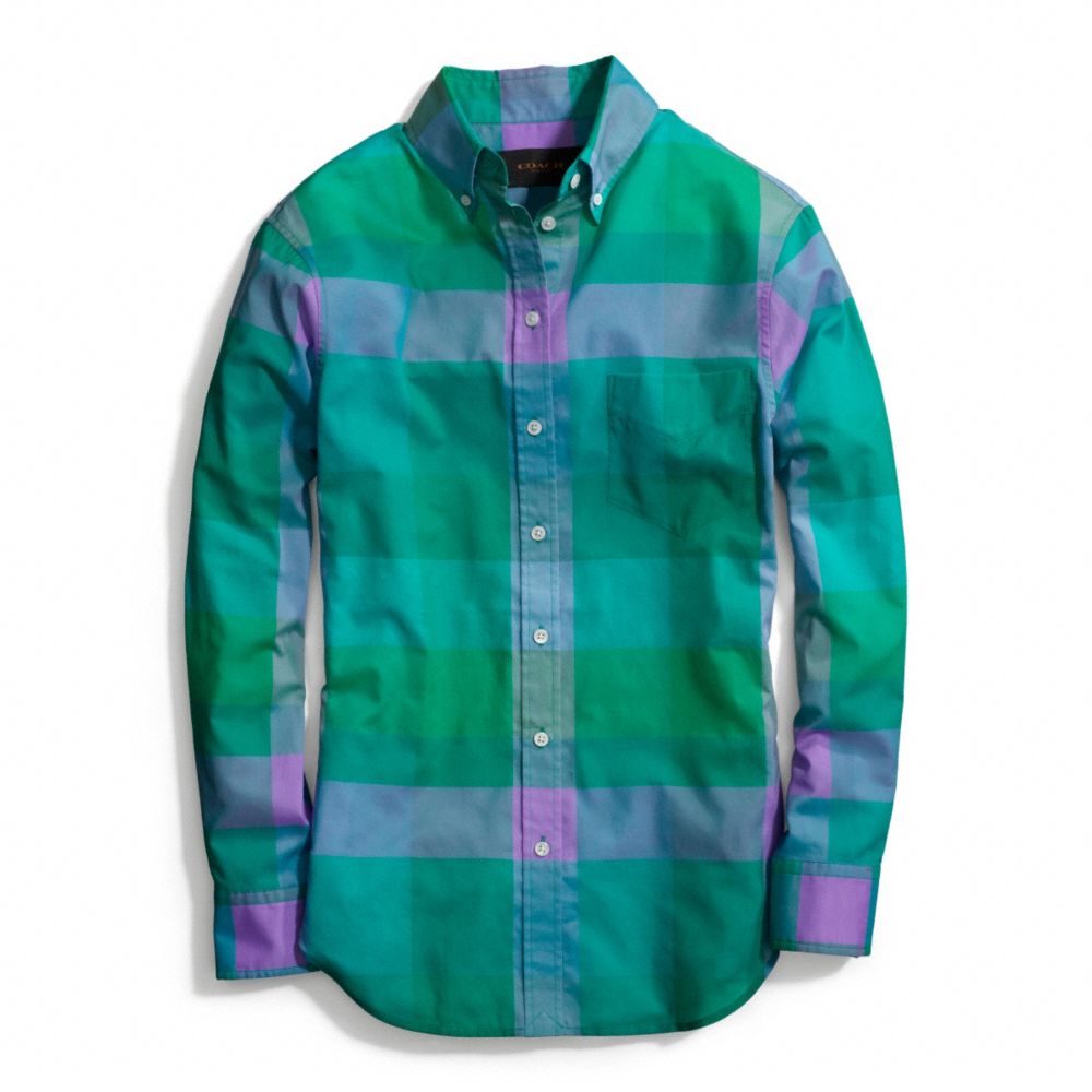 COACH COTTON VOILE BOY SHIRT - GREEN - f84409