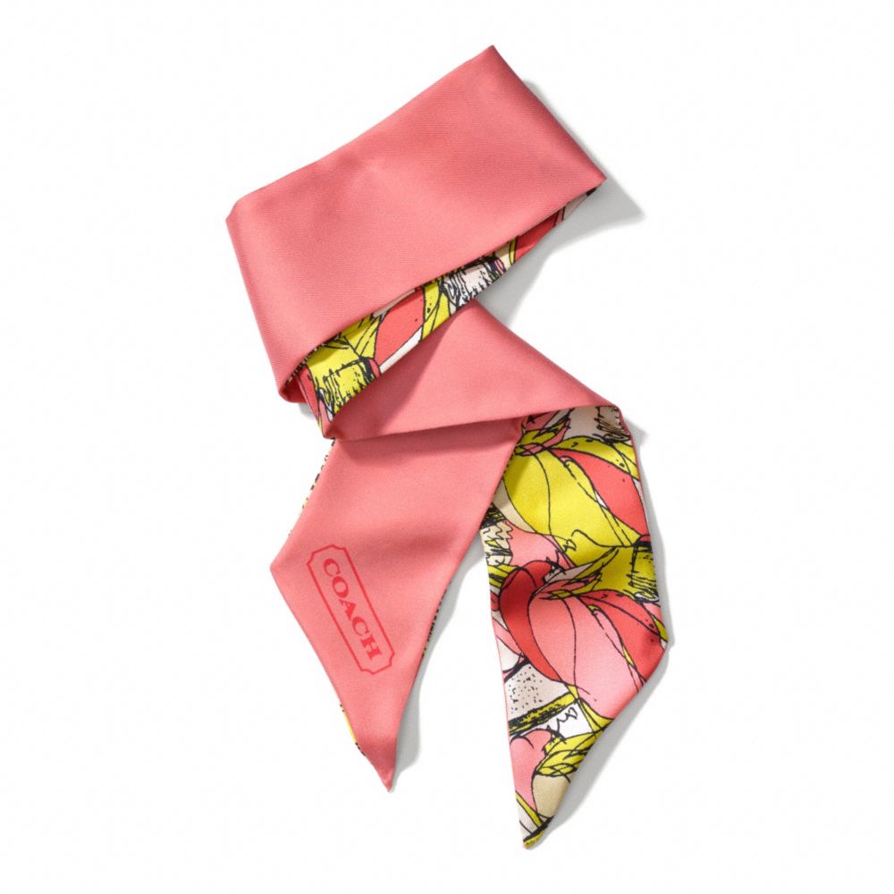 BONNIE PROFILE PONYTAIL SCARF - CORAL - COACH F84424