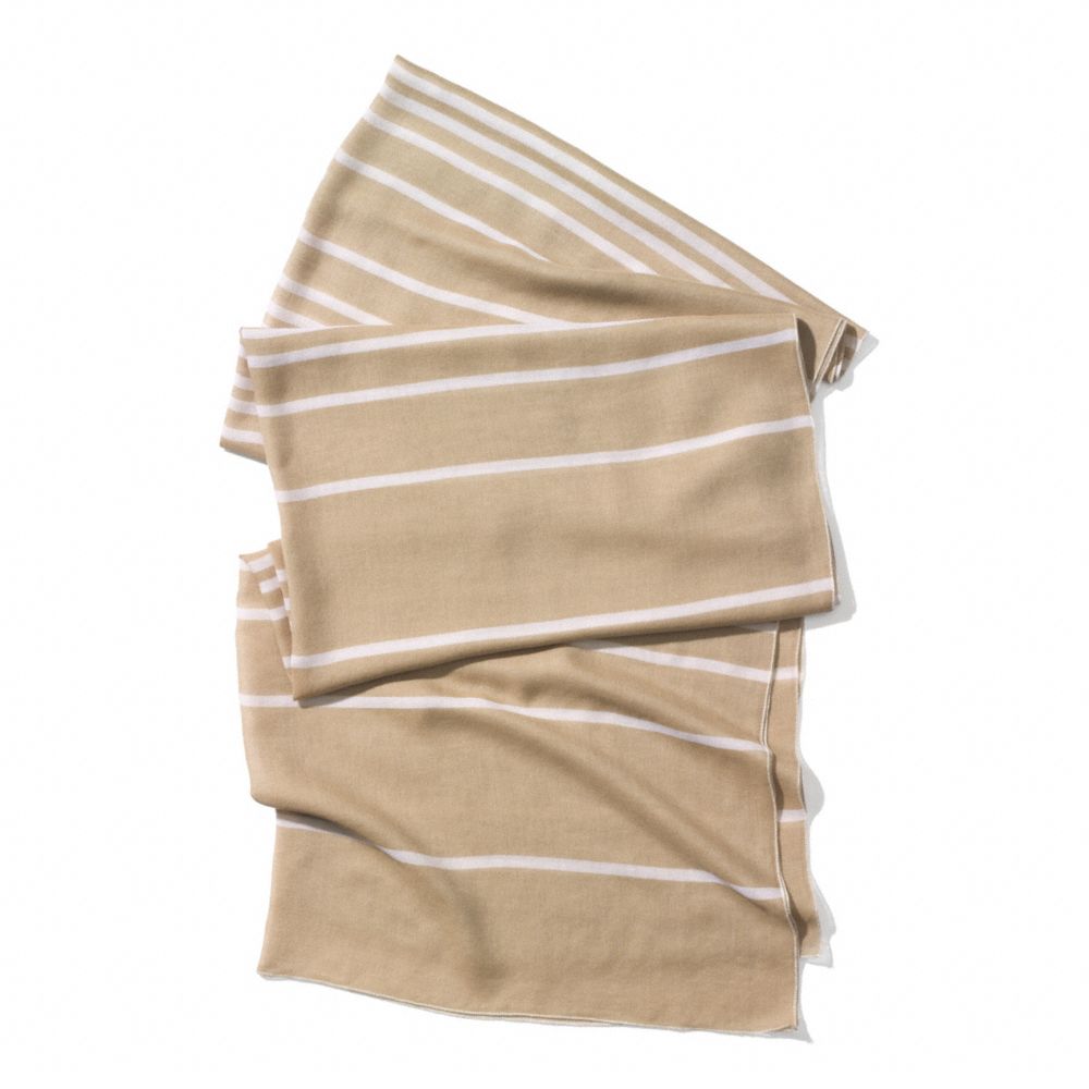 VARIEGATED STRIPE OVERSIZED WRAP - KHAKI - COACH F84529