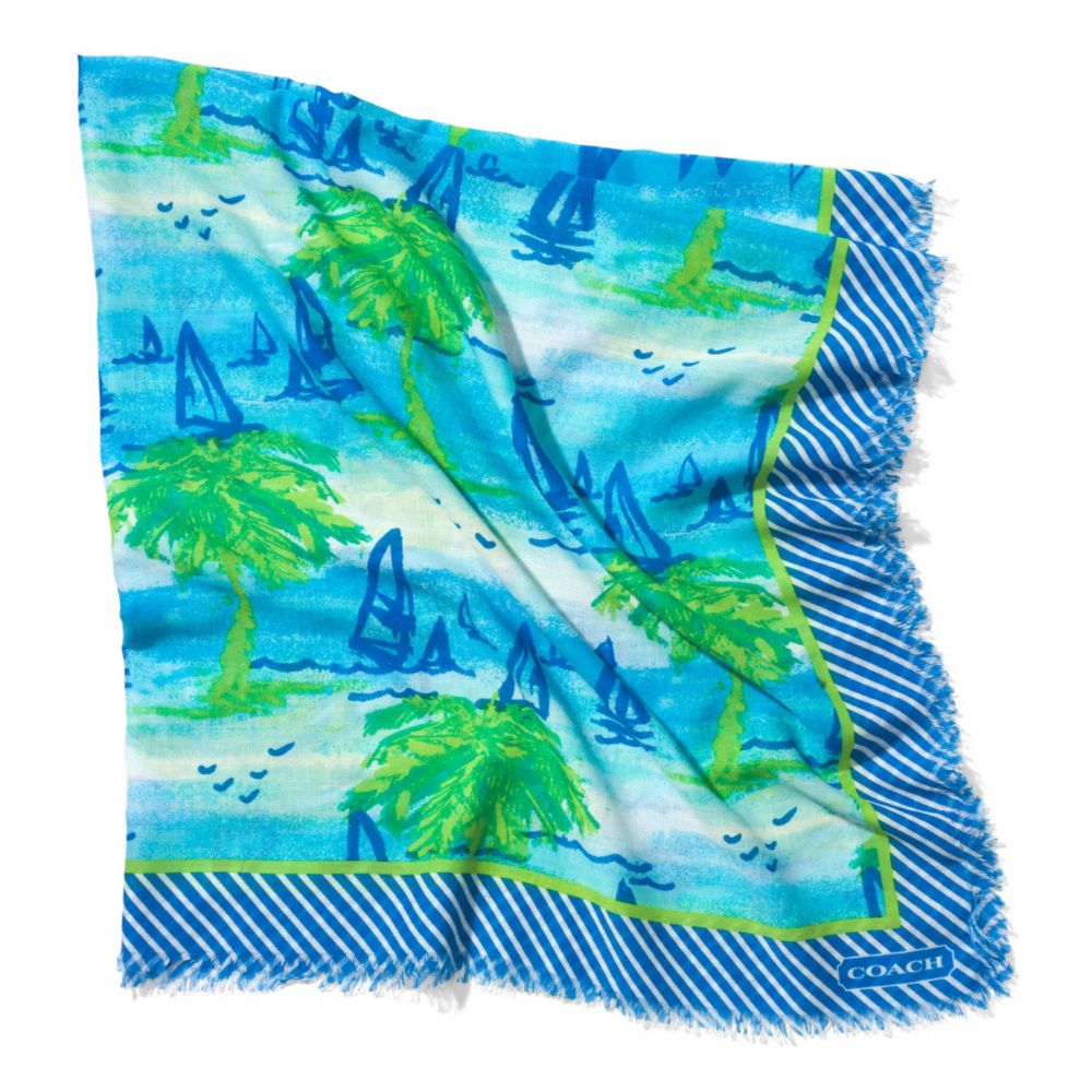 BEACH SCENE 40 X 40 SCARF - MULTICOLOR - COACH F84532