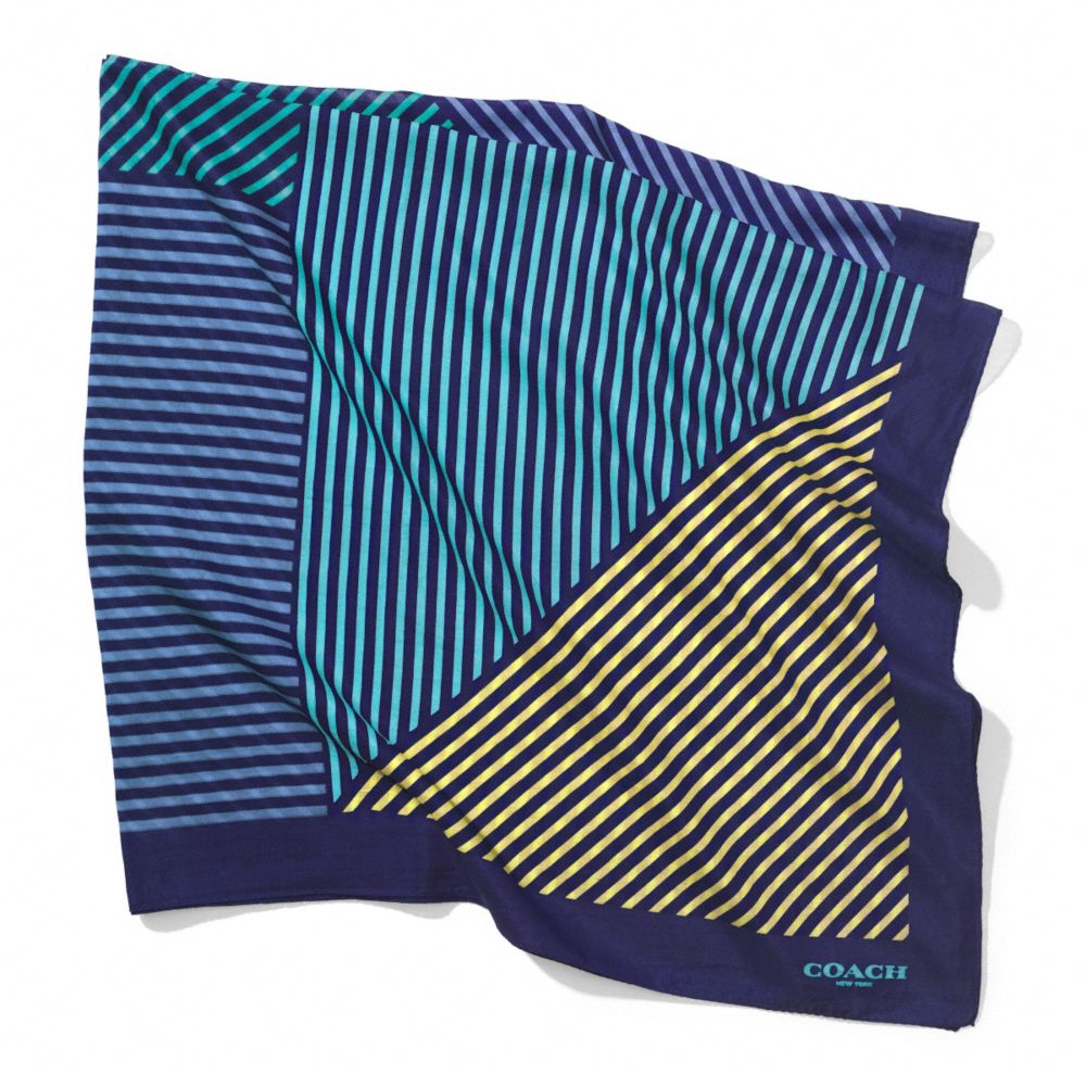 MULTI STRIPE GEOMETRIC PAREO - NAVY MULTI - COACH F84550