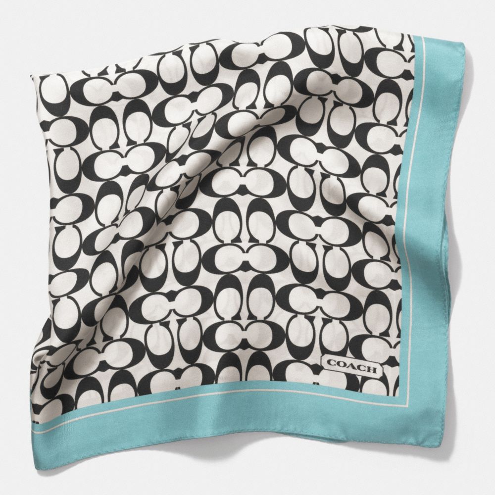 SIGNATURE C 27 x 27 SCARF - DUCK EGG BLUE - COACH F84562