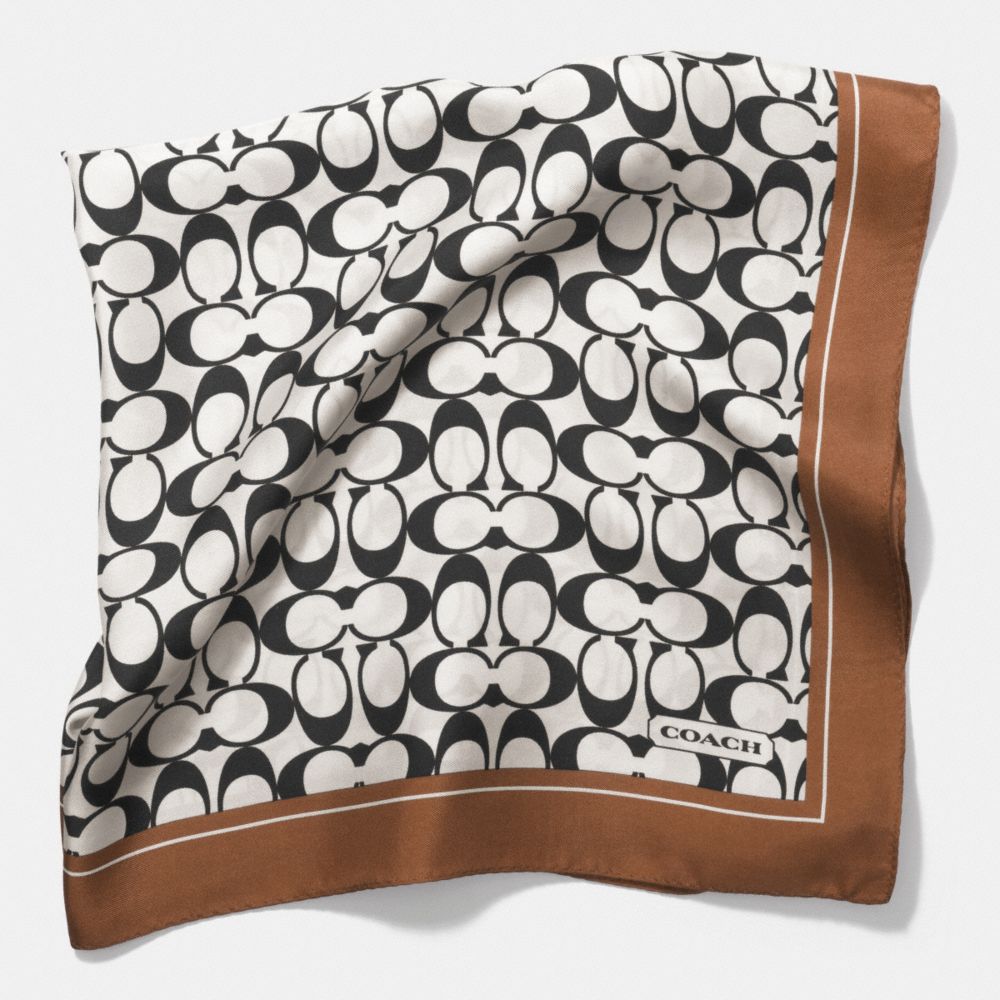 COACH SIGNATURE C 27 x 27 SCARF - NEUTRAL - f84562