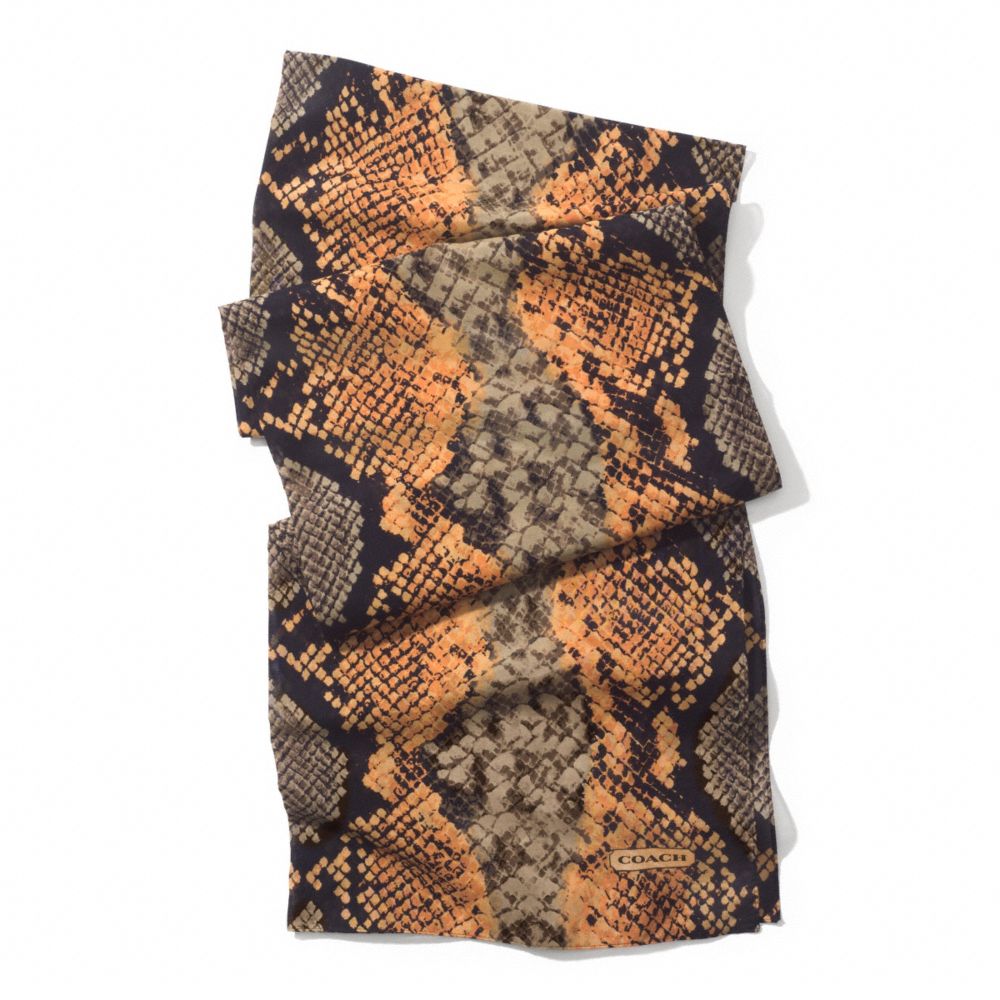 POP PYTHON OBLONG SCARF - f84563 -  BRIGHT MANDARIN