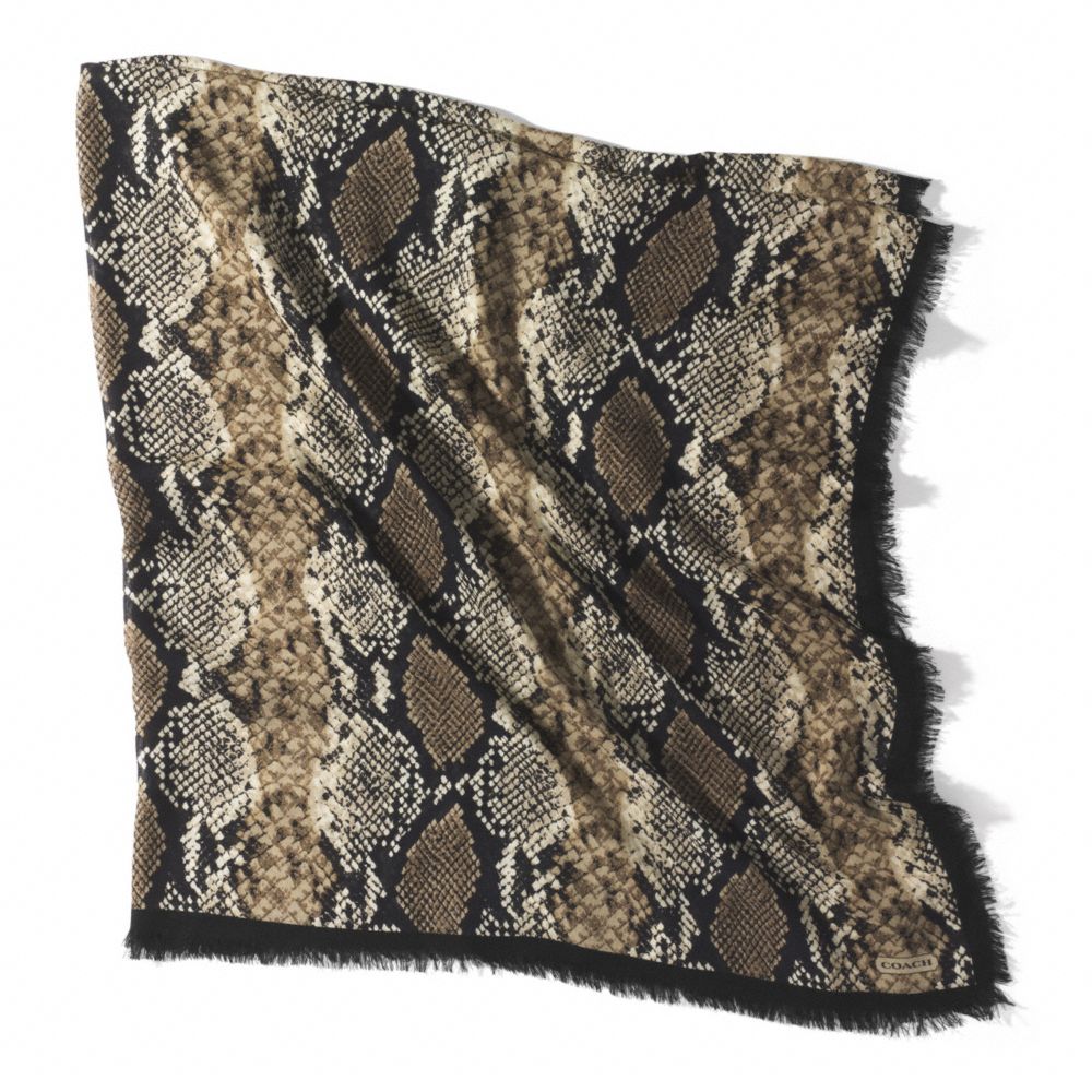 PYTHON OVERSIZED SQUARE SCARF - KHAKI - COACH F84577