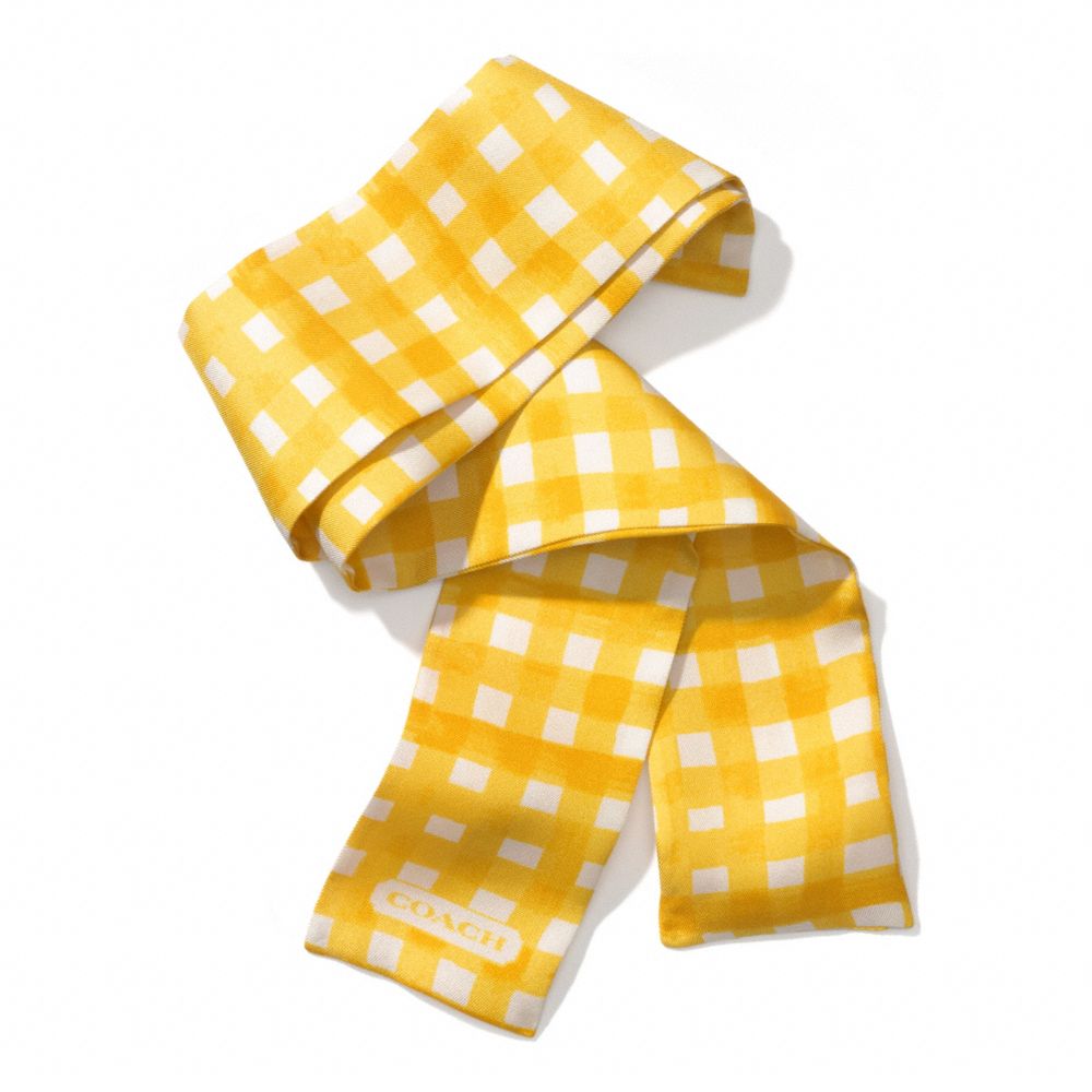 COACH f84582 GINGHAM PONYTAIL SCARF  SUNGLOW