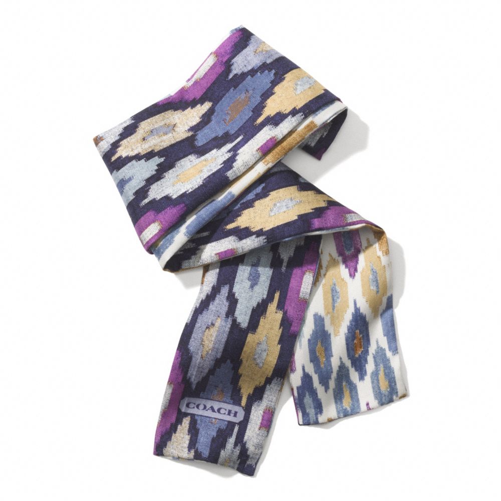 COACH F84583 IKAT PONYTAIL SCARF -BLUE-INDIGO-MULTI