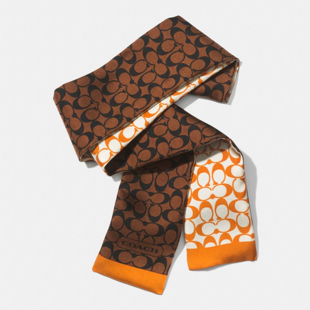 COACH F84588 Signature C Ponytail Scarf  BRIGHT MANDARIN