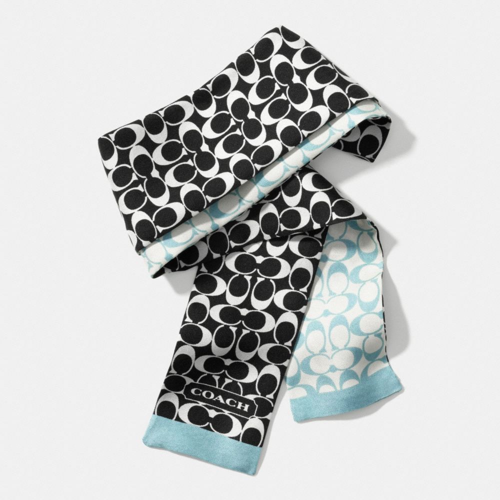 SIGNATURE C PONYTAIL SCARF - DUCK EGG BLUE - COACH F84588