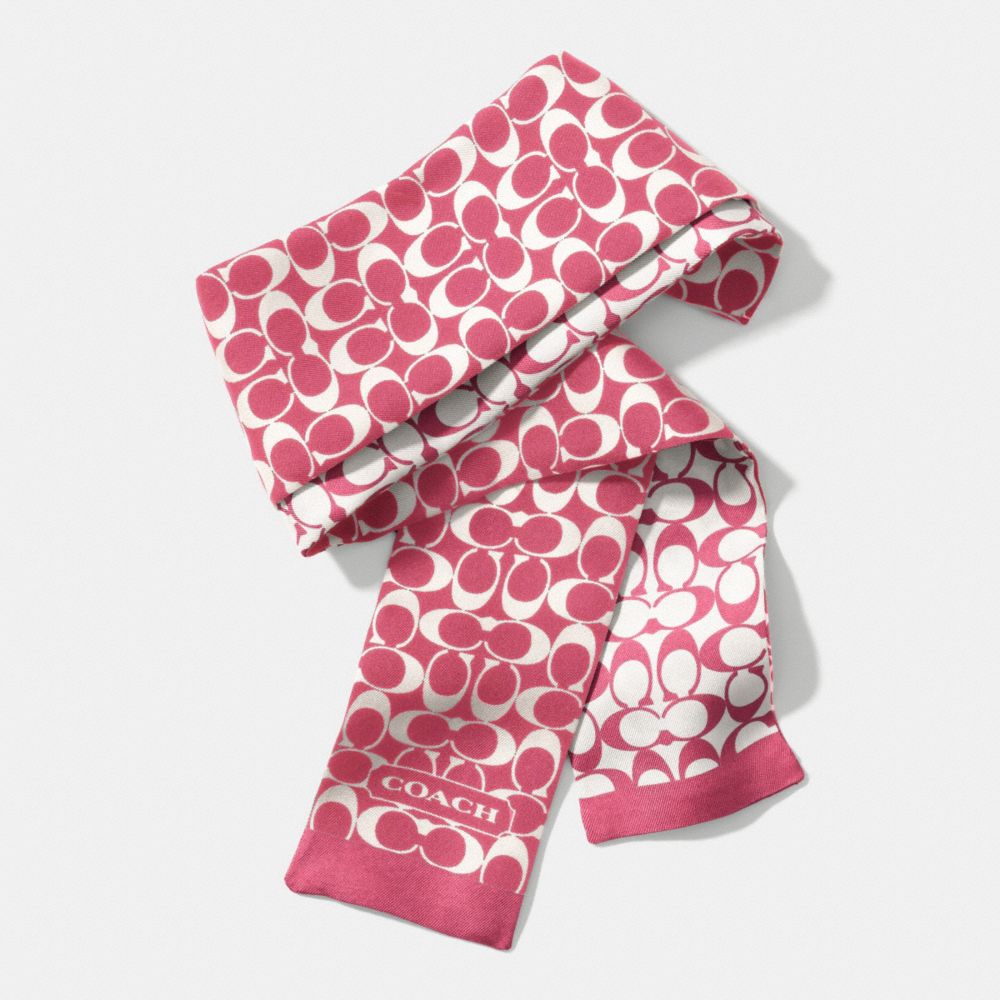 COACH F84588 SIGNATURE C PONYTAIL SCARF -LOGANBERRY