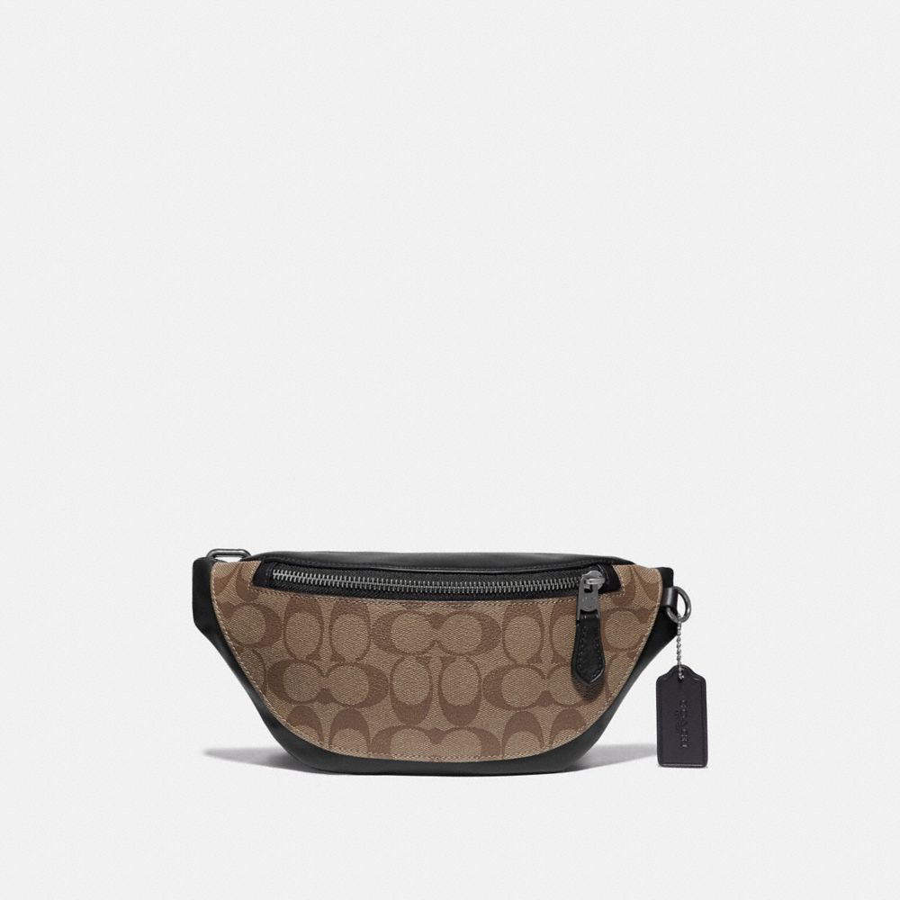 COACH F84711 WARREN MINI BELT BAG IN SIGNATURE CANVAS QB/TAN