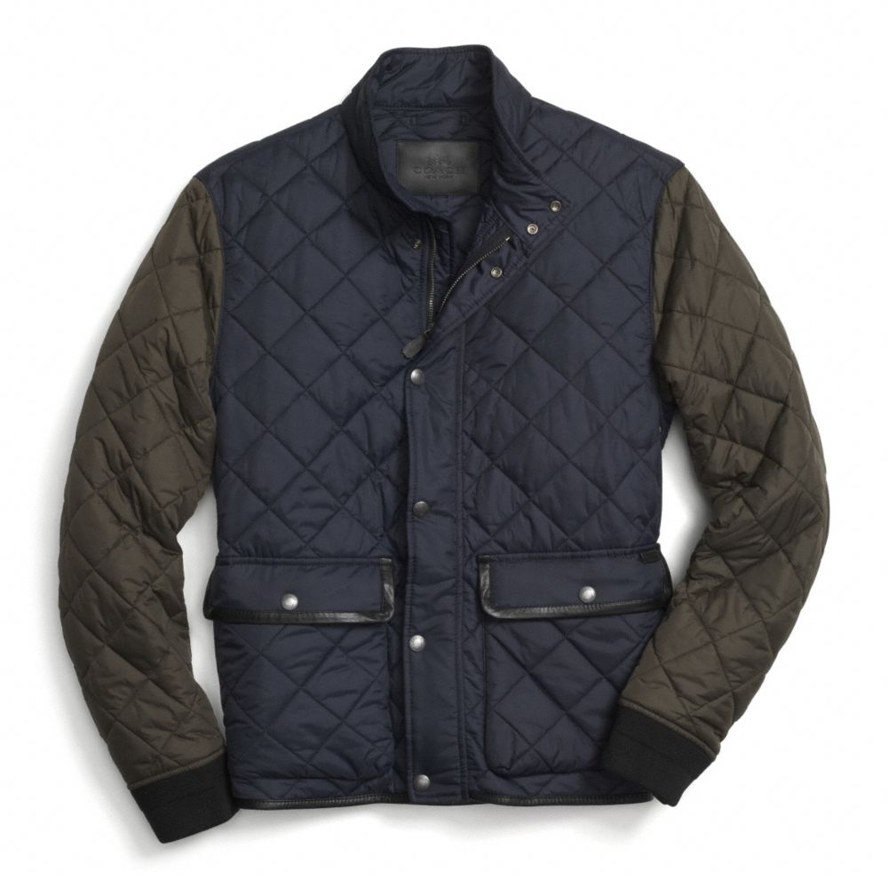 COACH F84851 - QUILTED JACKET NAVY/OLIVE