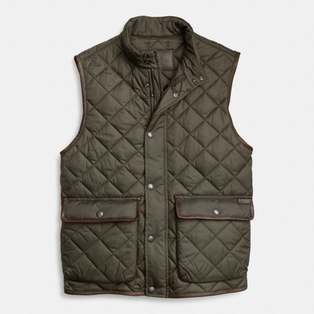 QUILTED HACKING VEST - f84856 - OLIVE