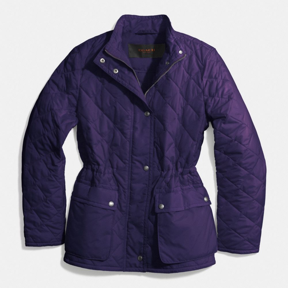 COACH F84993 Diamond Quilted Hacking Jacket BLACK VIOLET