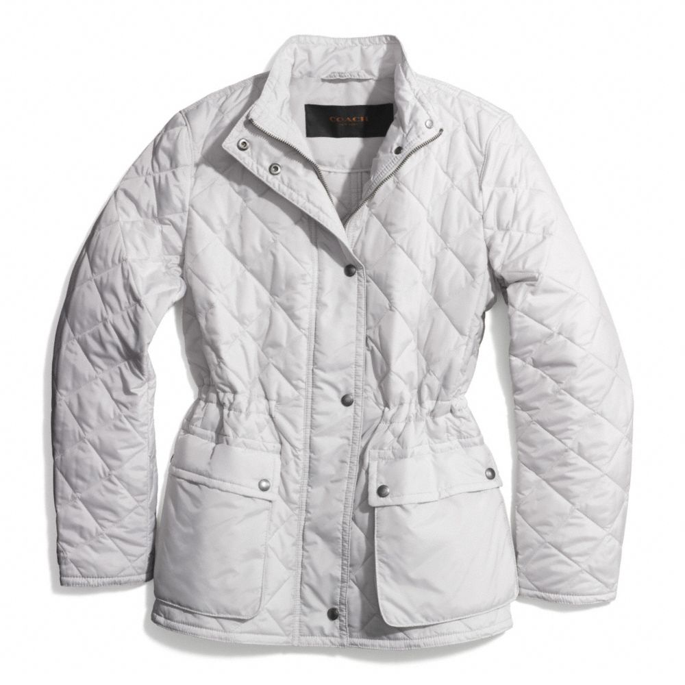 COACH F84993 - DIAMOND QUILTED HACKING JACKET OYSTER