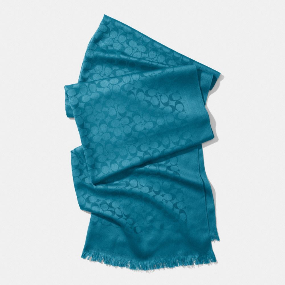 COACH F85009 Signature C Stole TEAL