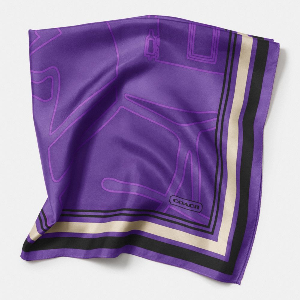 HORSE AND CARRIAGE 27x27 SCARF - PURPLE - COACH F85013