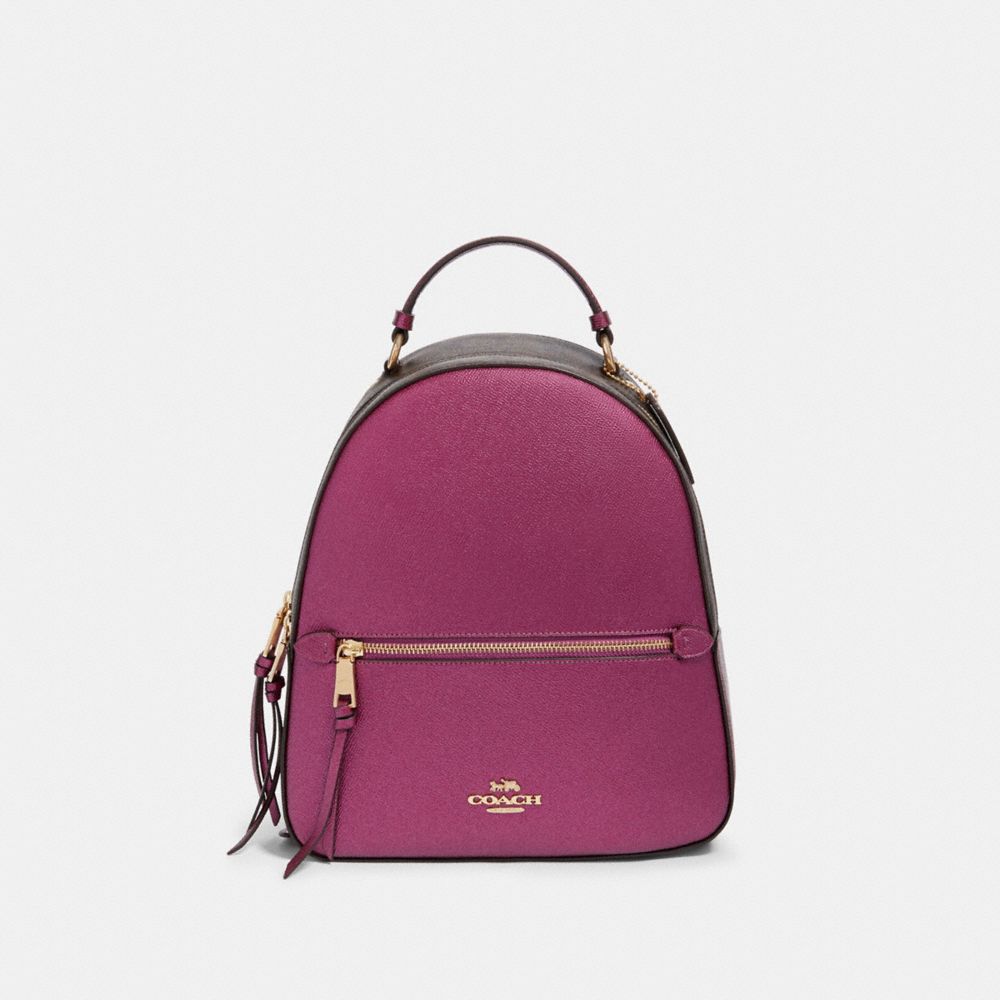 COACH F85029 Jordyn Backpack In Signature Canvas IM/BROWN METALLIC BERRY