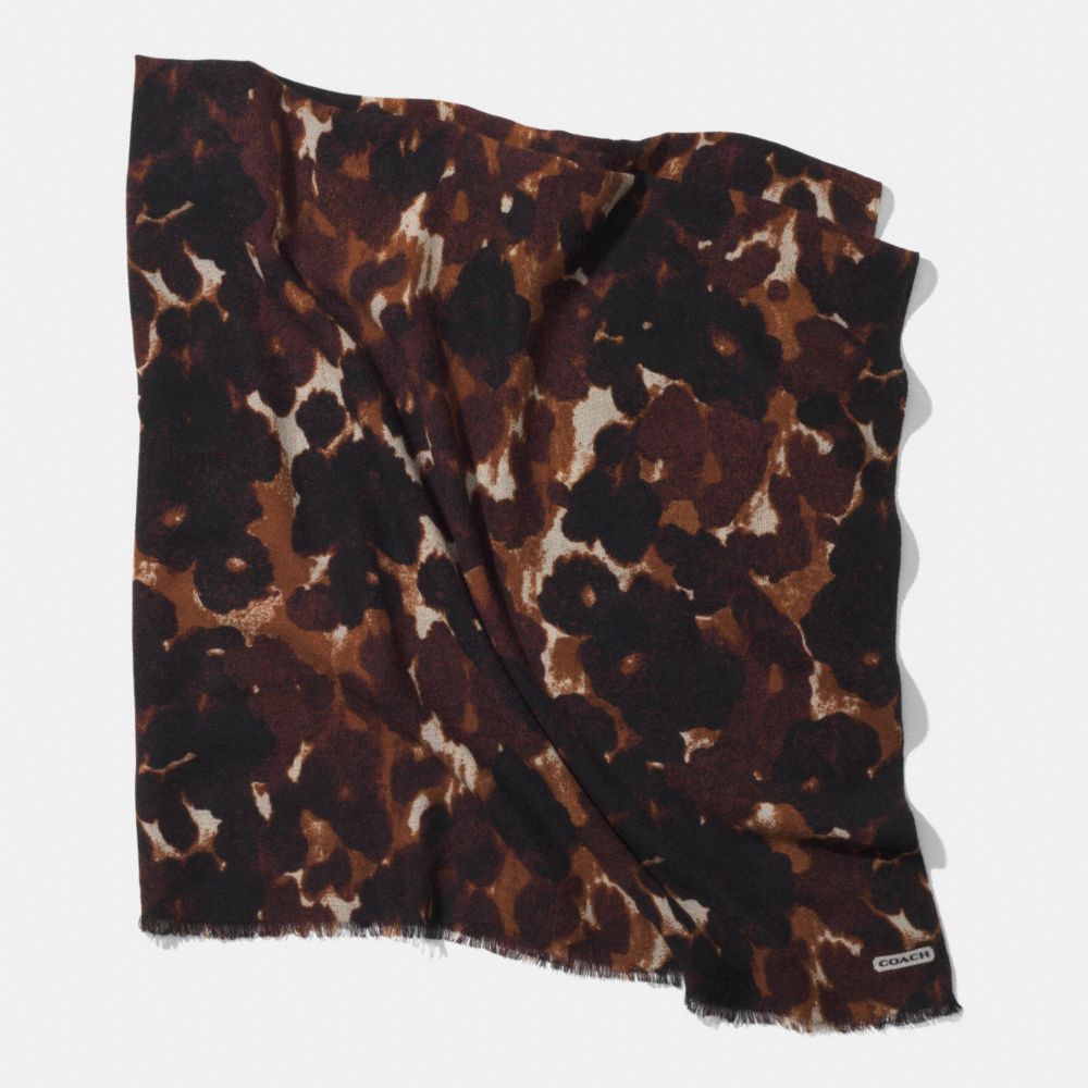 COACH F85042 Abstract Animal Oversized Square Scarf MULTICOLOR