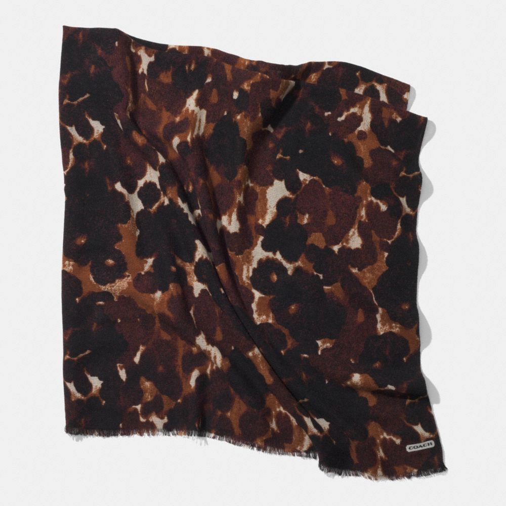 COACH f85042 ABSTRACT ANIMAL OVERSIZED SQUARE SCARF MULTICOLOR