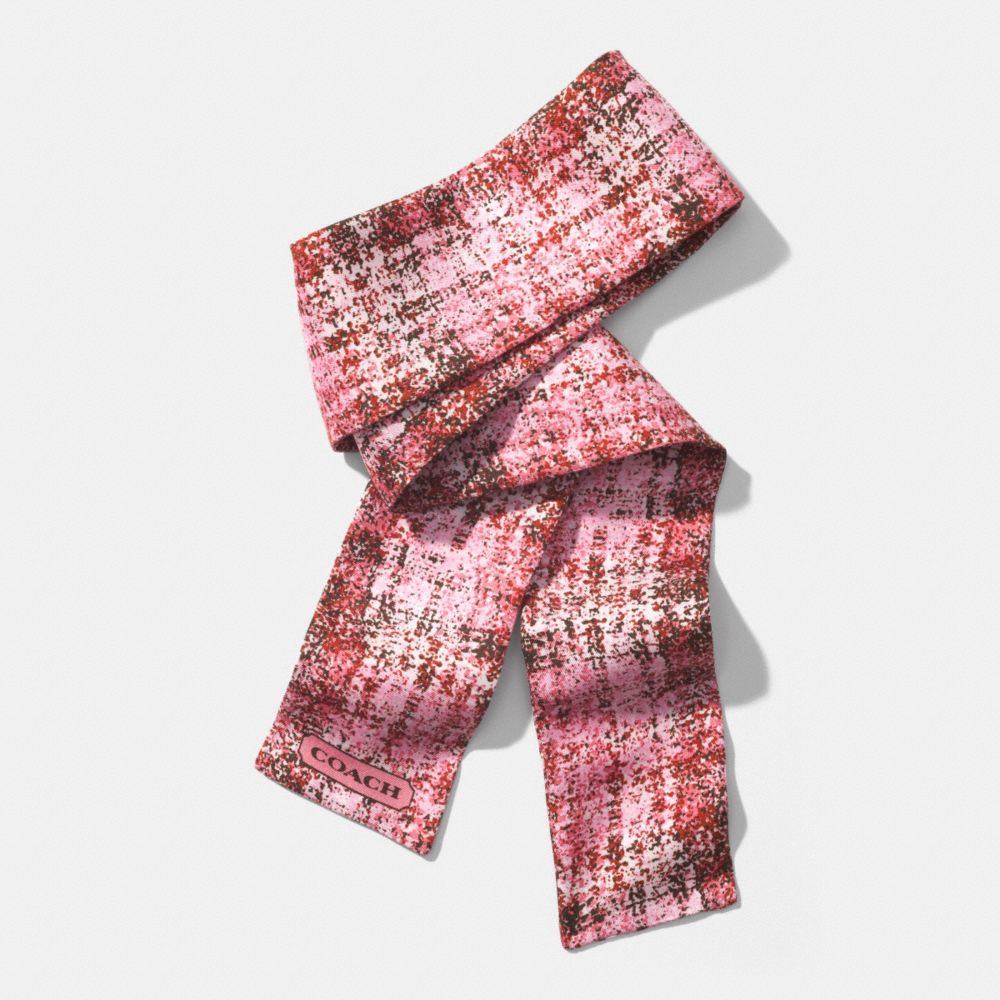 COACH PRINTED TWEED PONYTAIL SCARF -  ROSE PETAL - f85045