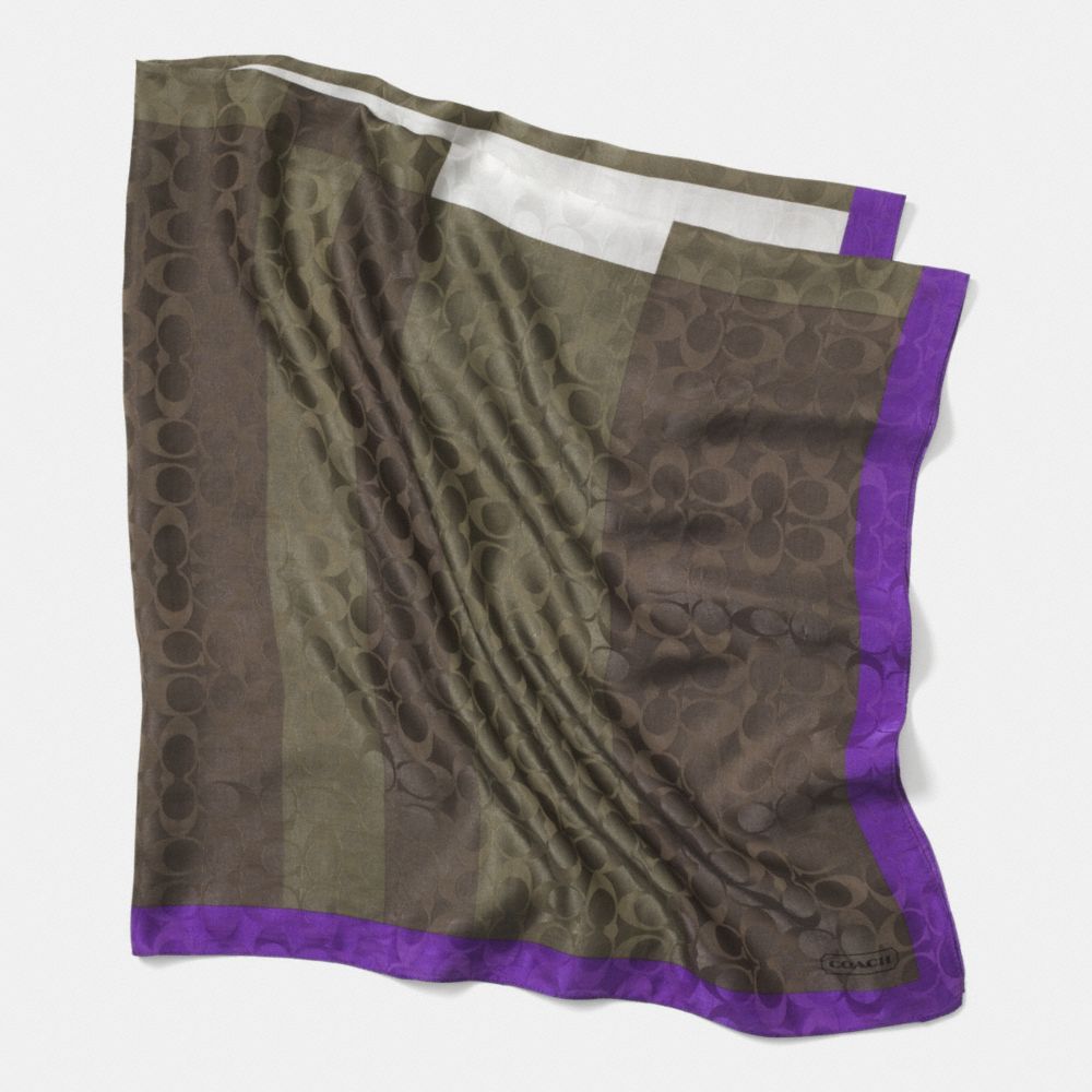 COLORBLOCK INTARSIA JACQUARD 44x44 SCARF - OLIVE/PURPLE IRIS - COACH F85051