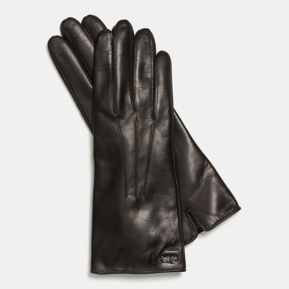 COACH F85066 Leather Basic Glove  BLACK