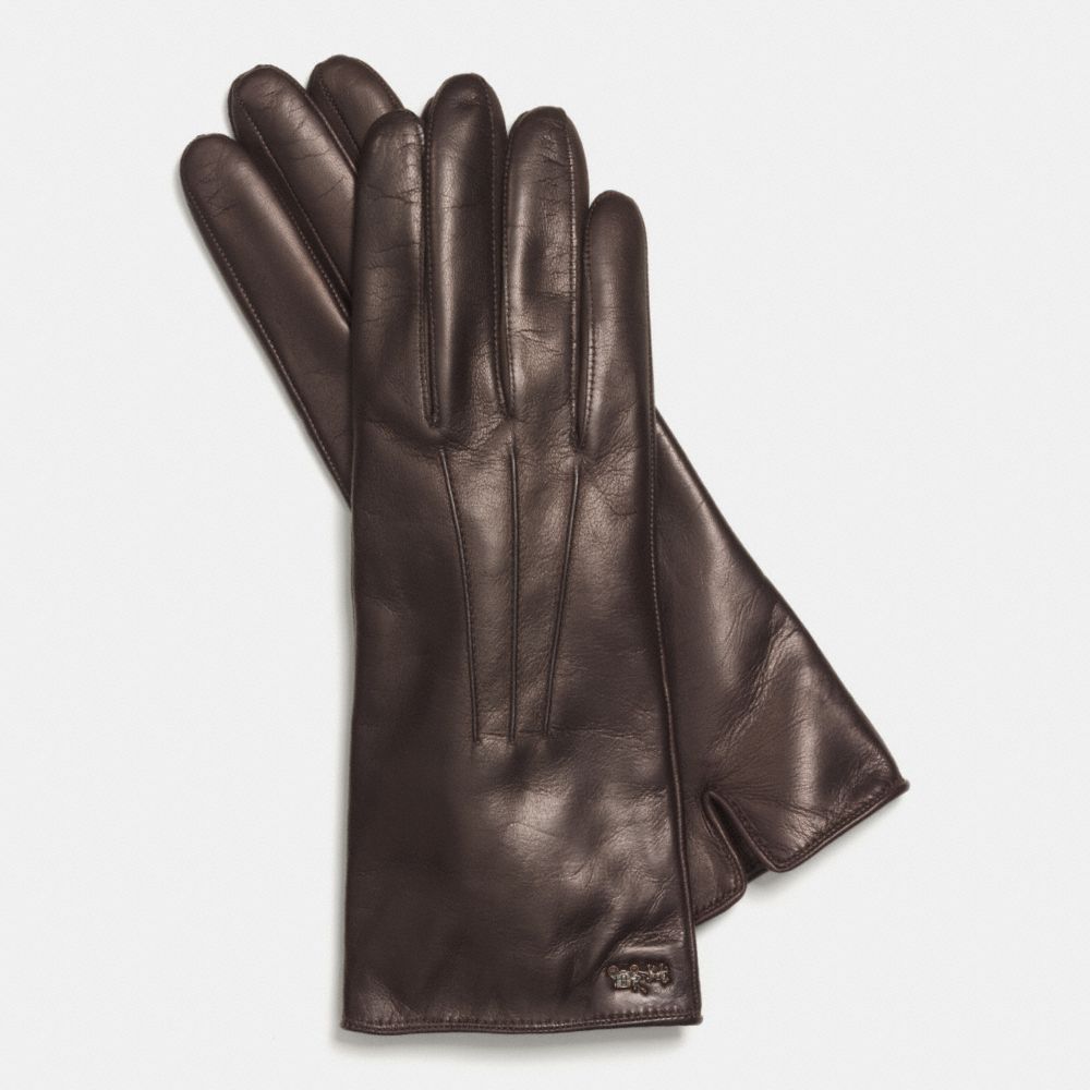 COACH F85066 Leather Basic Glove  TEAK