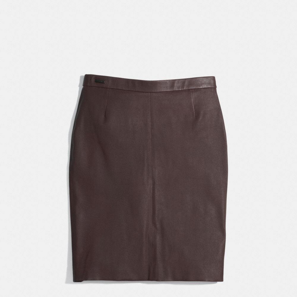 LEATHER PULL-ON SKIRT - f85067 - BRICK