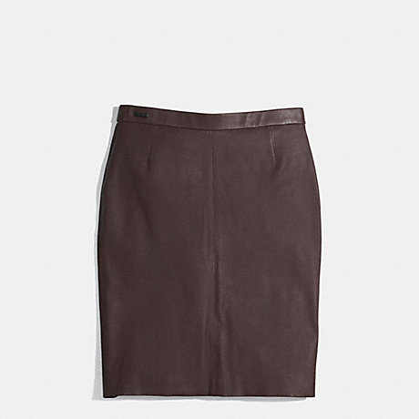 COACH LEATHER PULL-ON SKIRT - BRICK - f85067