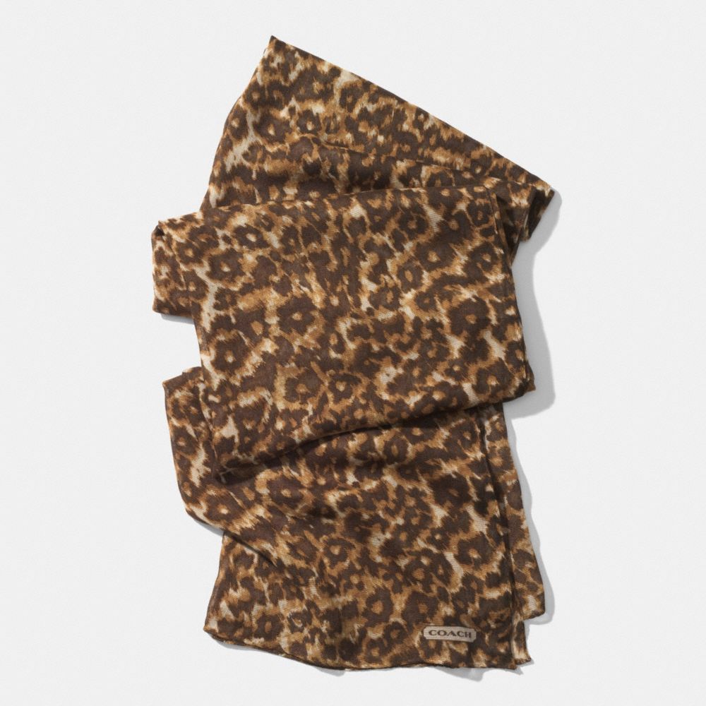 COACH F85079 MADISON OCELOT OBLONG SCARF -KHAKI