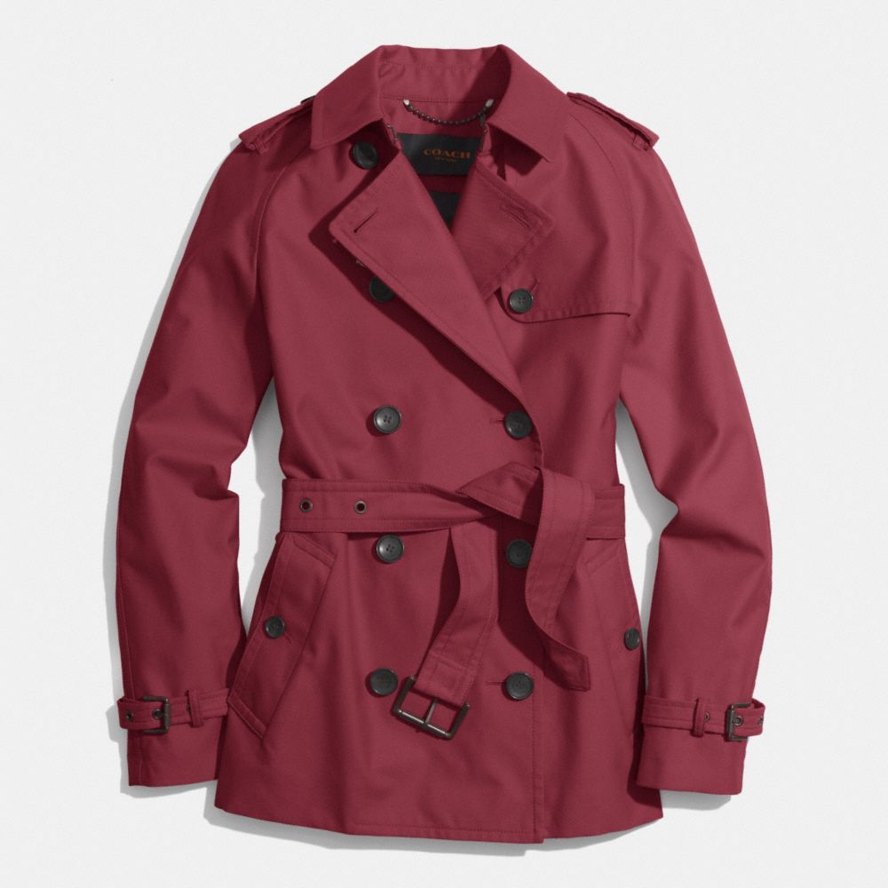 COACH CLASSIC SHORT TRENCH - OXBLOOD - f85083