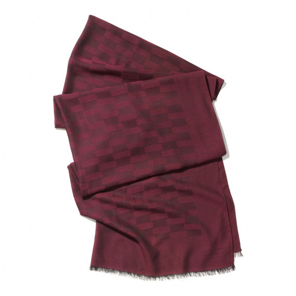 REPS JACQUARD OBLONG SCARF - BRICK - COACH F85086