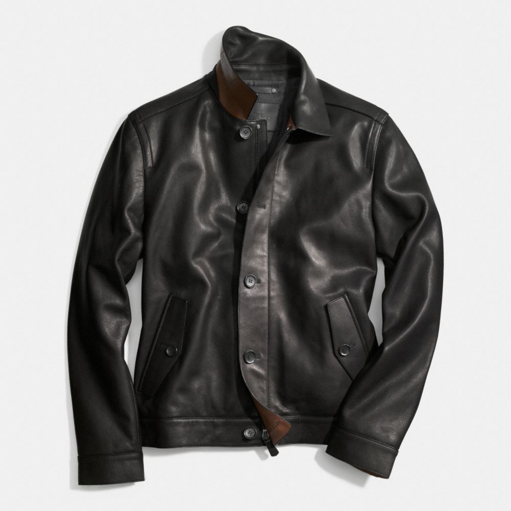 COACH F85098 Leather Eisenhower Jacket BLACK