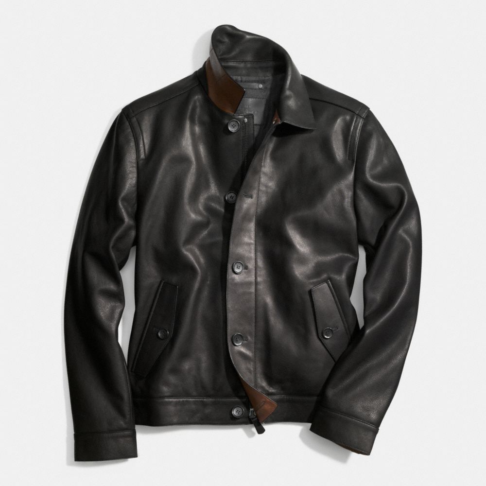 COACH F85098 - LEATHER EISENHOWER JACKET BLACK