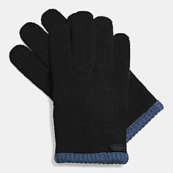 COACH F85123 Colorblock Knit Glove  BLACK