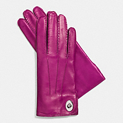 COACH F85124 Leather Turnlock Glove  FUCHSIA
