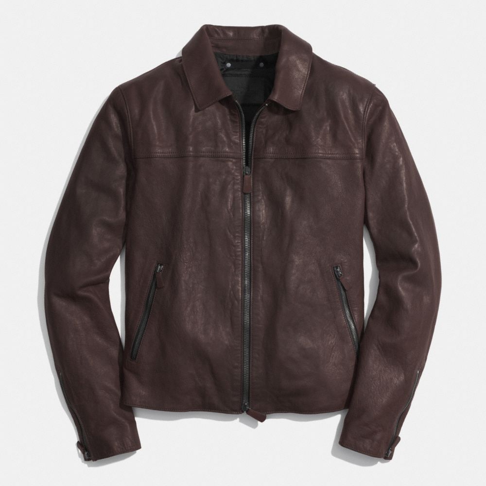 COACH F85127 York Leather Jacket MAHOGANY