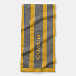 COACH F85132 Striped Signature Jacquard Knit Scarf YELLOW/GRAY