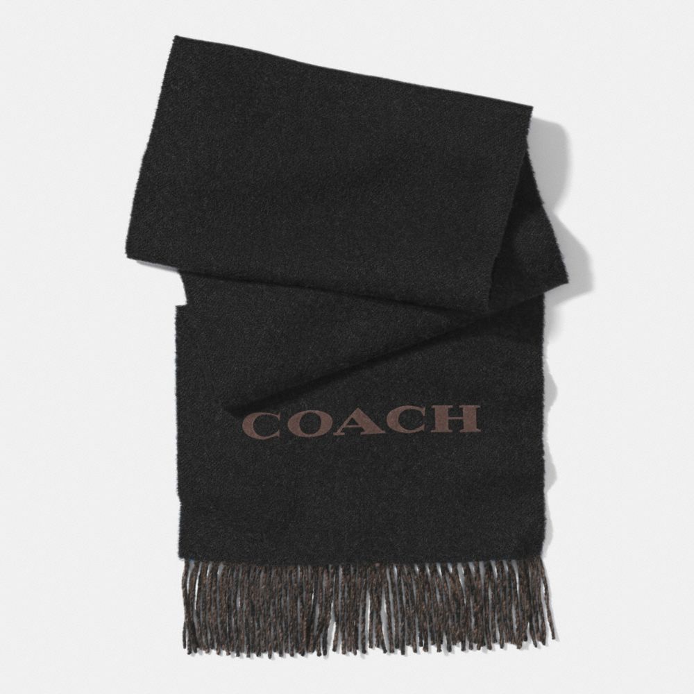 BICOLOR CASHMERE BLEND WOVEN SCARF - f85134 - BLACK/BROWN