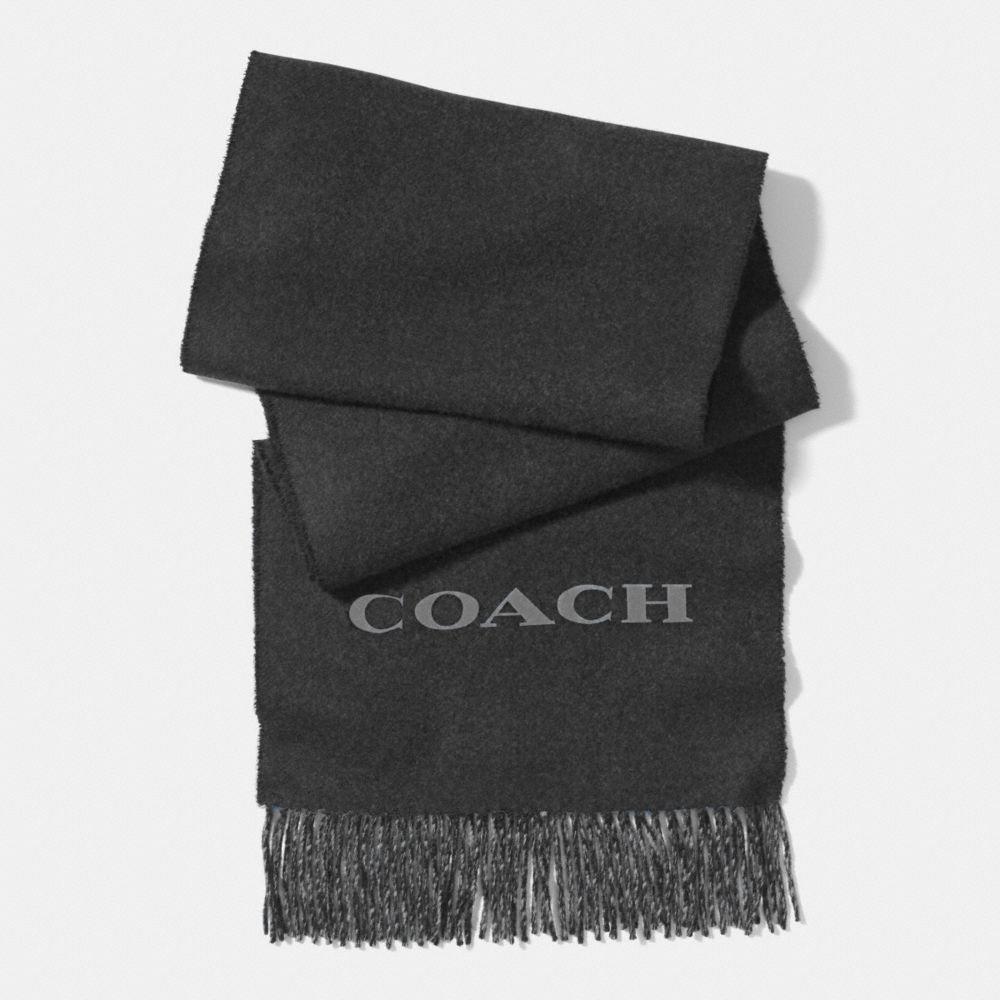 COACH F85134 Bicolor Cashmere Blend Woven Scarf CHARCOAL/GRAY