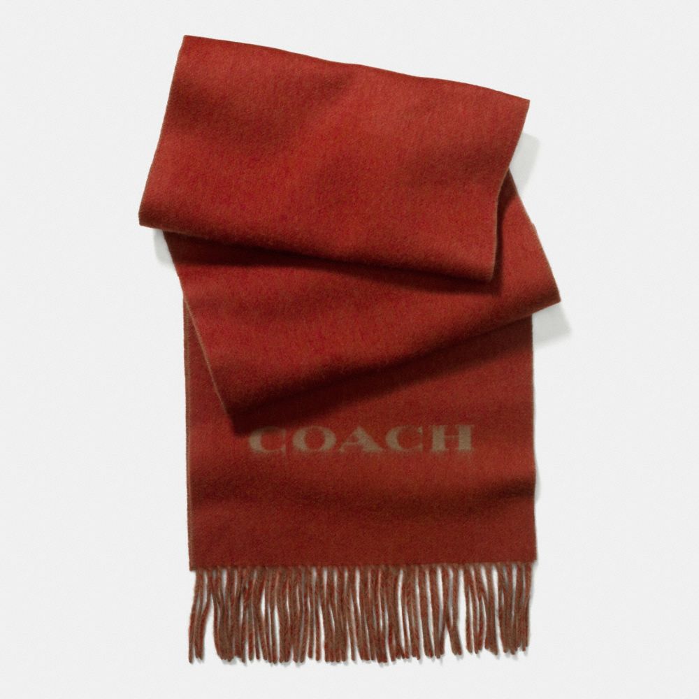 BICOLOR CASHMERE BLEND WOVEN SCARF - f85134 - RUST/CAMEL