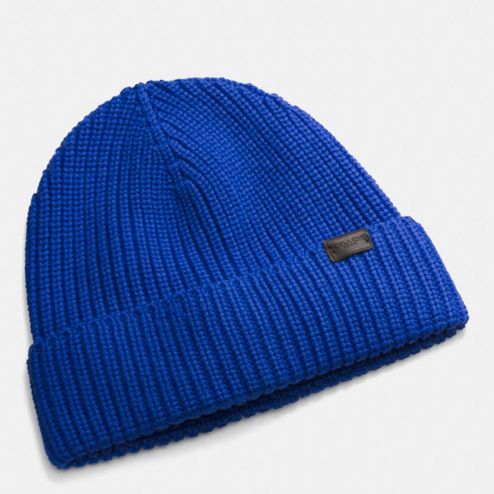 COACH F85140 Rib Knit Hat COBALT