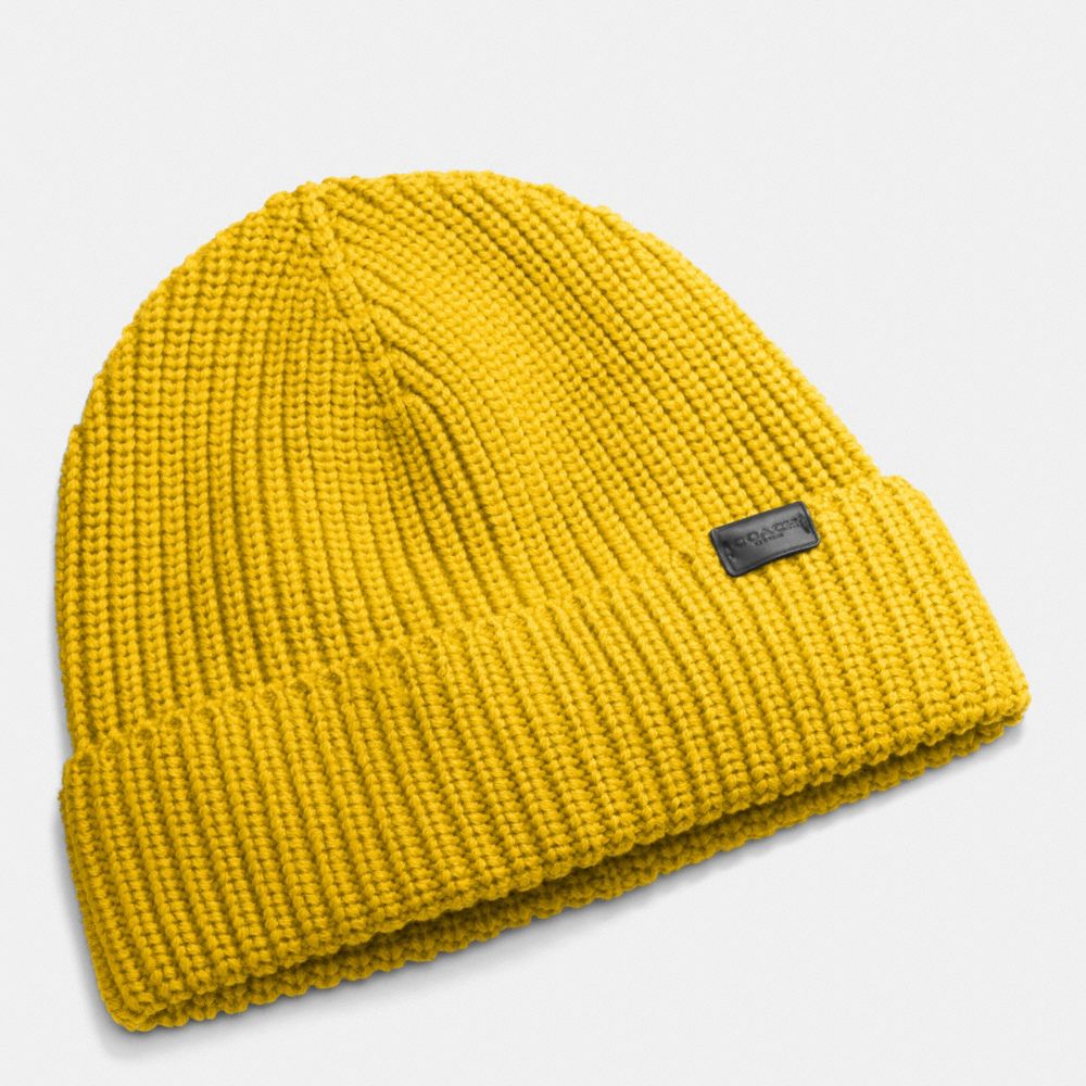 RIB KNIT HAT - f85140 - GOLD