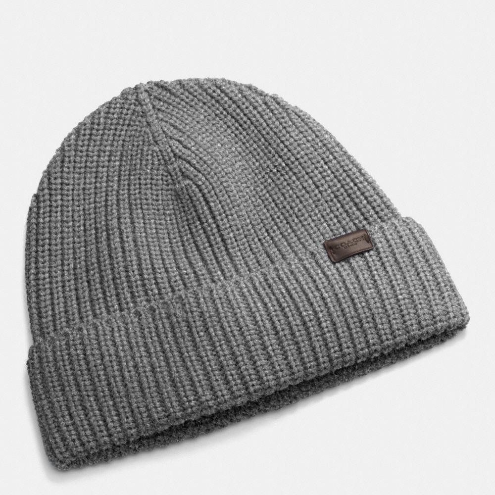 RIB KNIT HAT - GRAY - COACH F85140