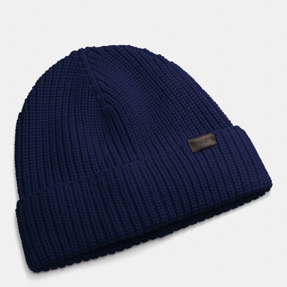 RIB KNIT HAT - f85140 - NAVY