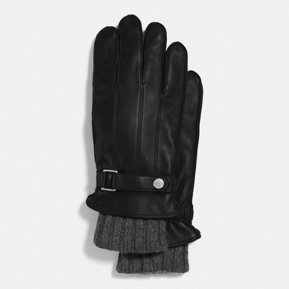 COACH f85147 3 IN 1 LEATHER GLOVE BLACK