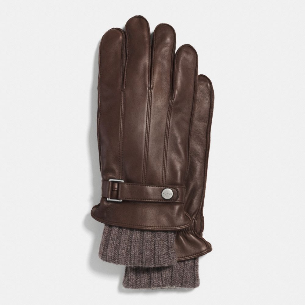 3 IN 1 LEATHER GLOVE - f85147 - MAHOGANY