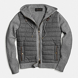 COACH F85155 - PULLER KNIT HOODIE GRAY