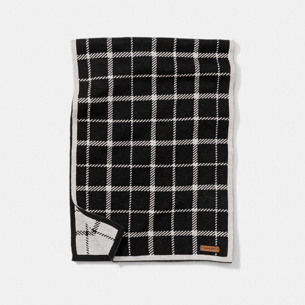 TATTERSALL SCARF - BLACK/WHITE - COACH F85215